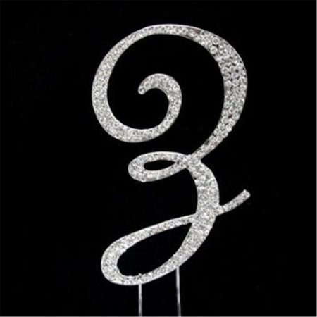 DE YI ENTERPRISE Monogram Cake Toppers Silver Rhinestone Z 33015Z